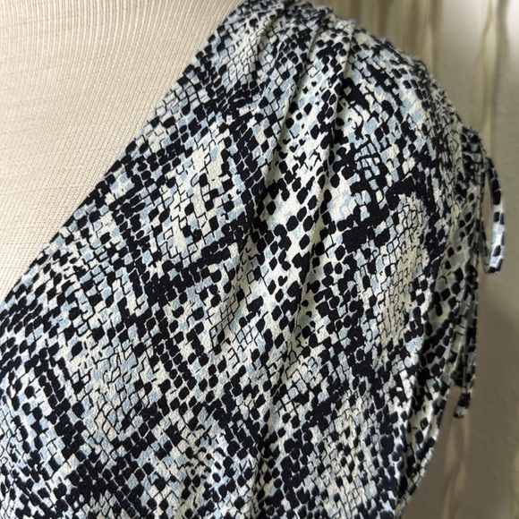 Proenza Schouler | White Label Black Blue Snak Print Button Front Midi Dress 12 - Picture 8 of 12